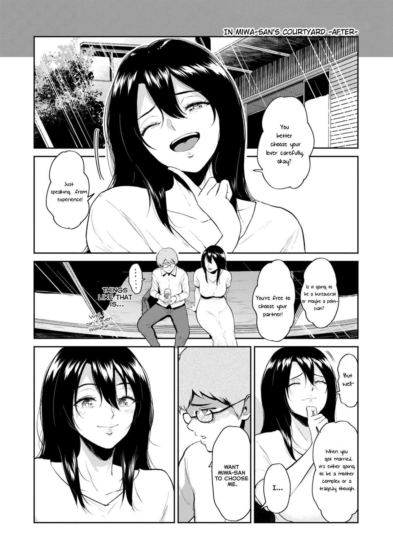 Hentai Manga Comic-In Ms. Miwa's Courtyard-Read-22